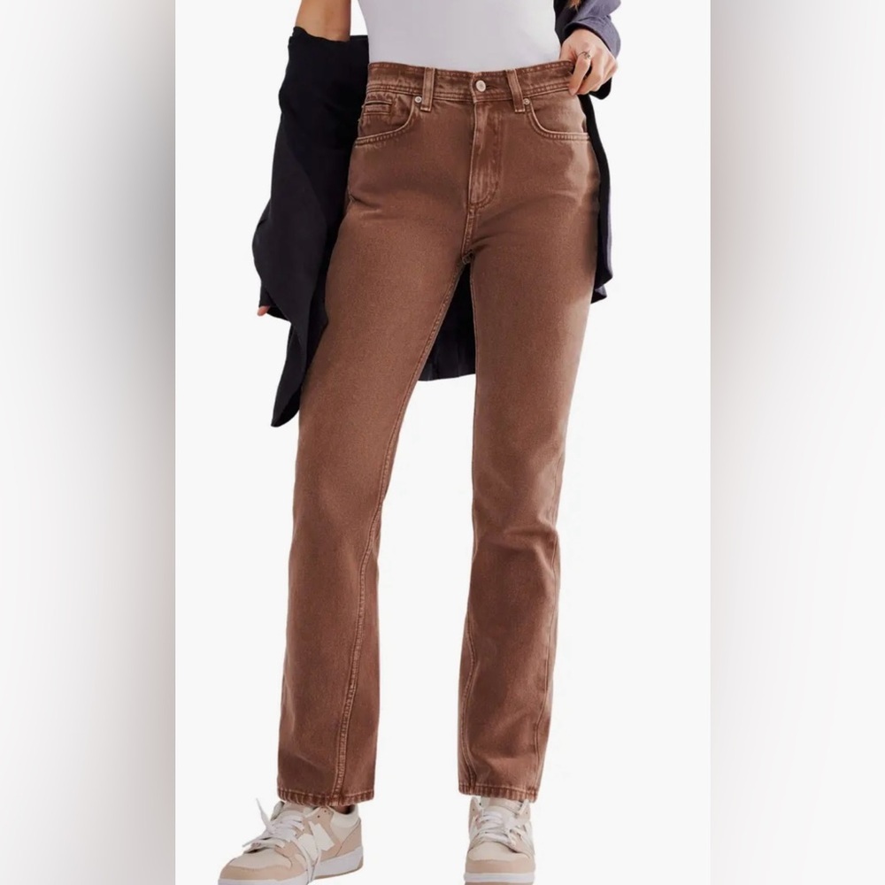 We The Free Xena Slim Straight Jeans in Chocolate Mousse